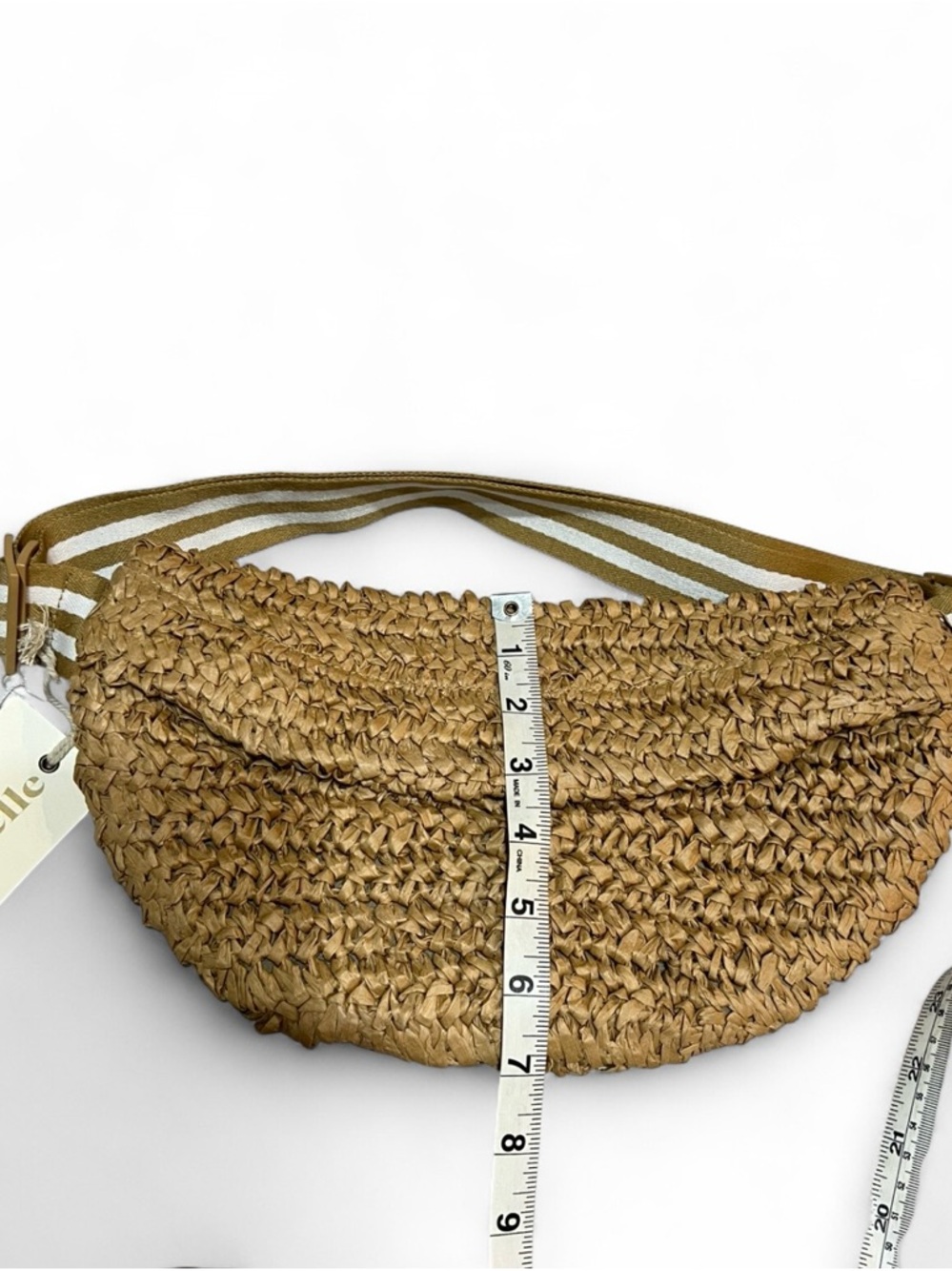 Lu & elle Woven Straw Belt Bag NWT Tan Raffia Crossbody Fanny Pack Summer - Picture 9 of 10